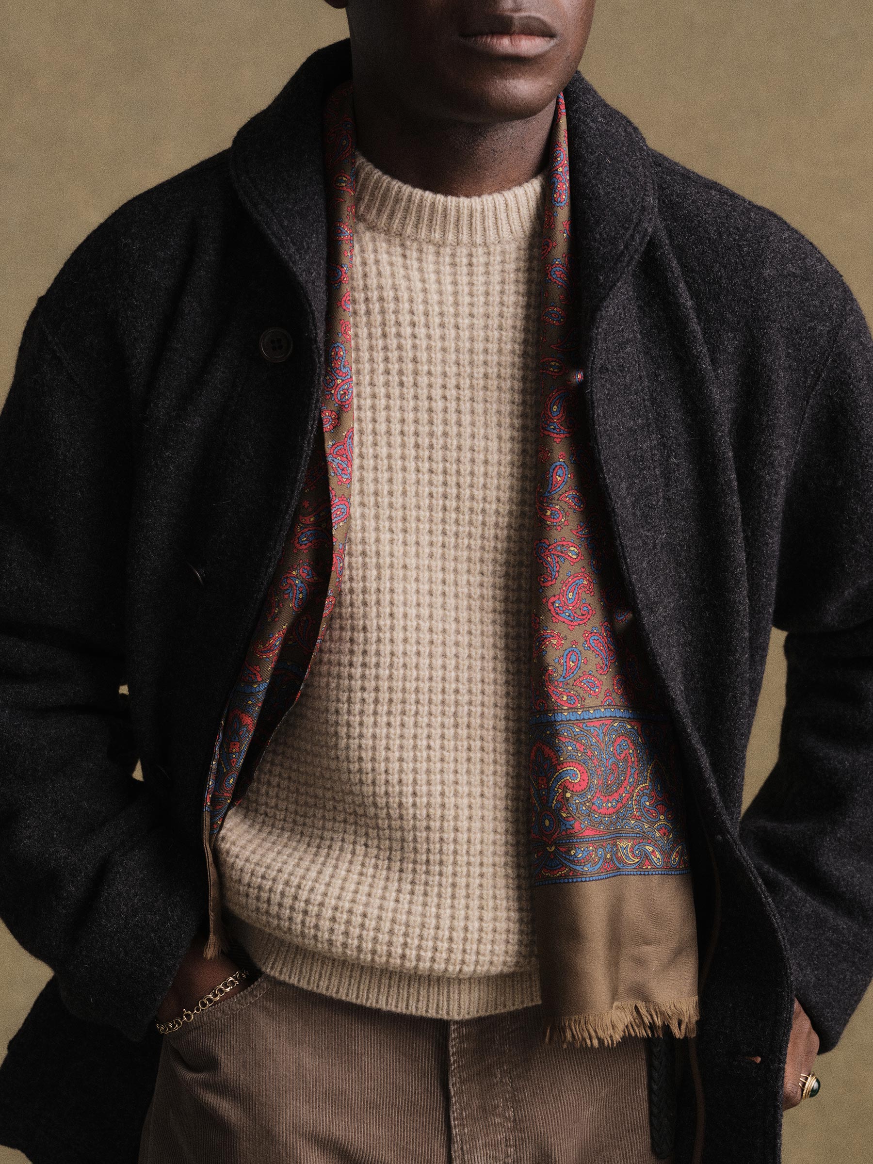 Marled Deep Charcoal Felted Shawl Coat - Image 2