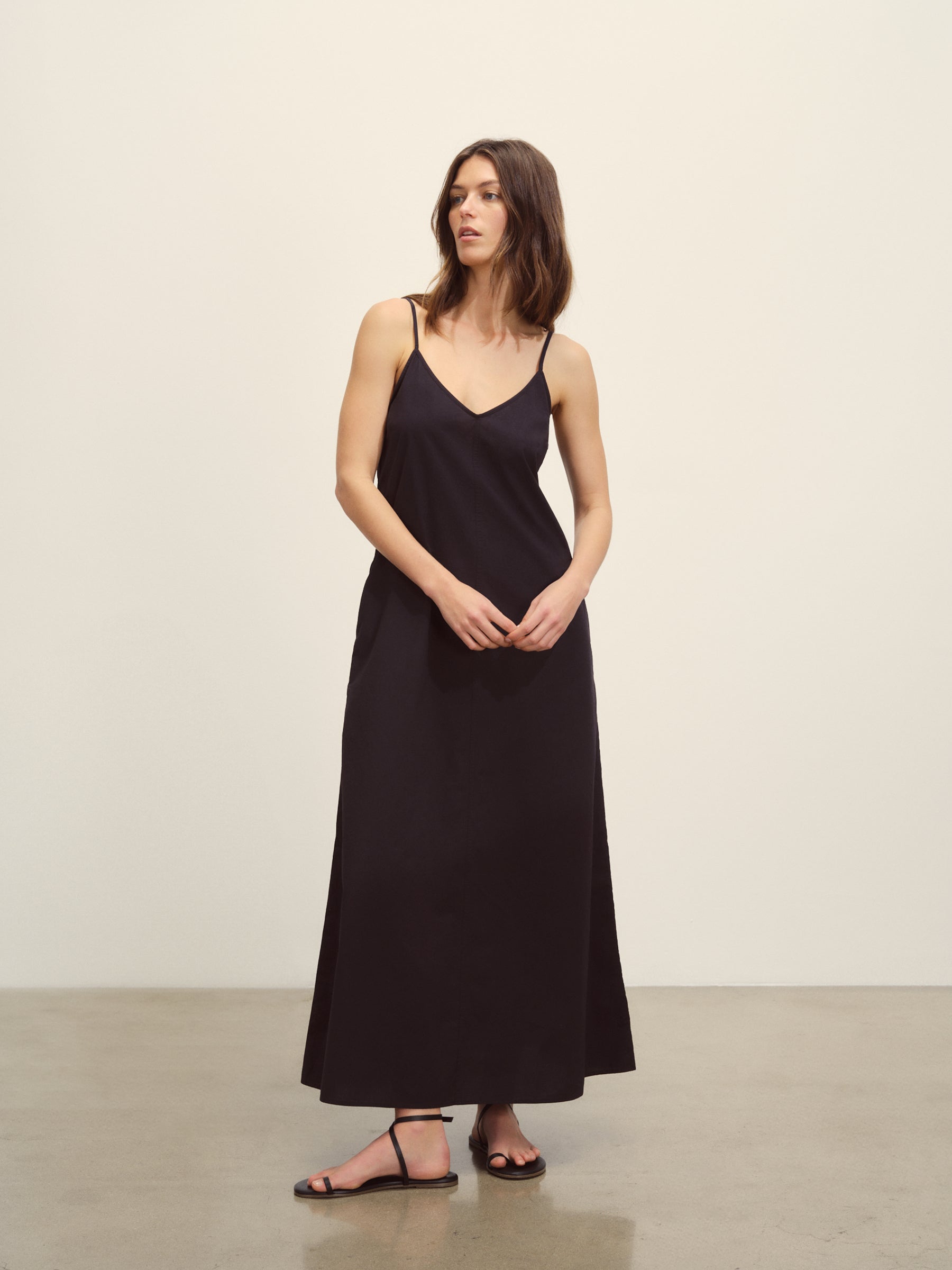 Black Mainstay Cotton Slip Dress - Image 4