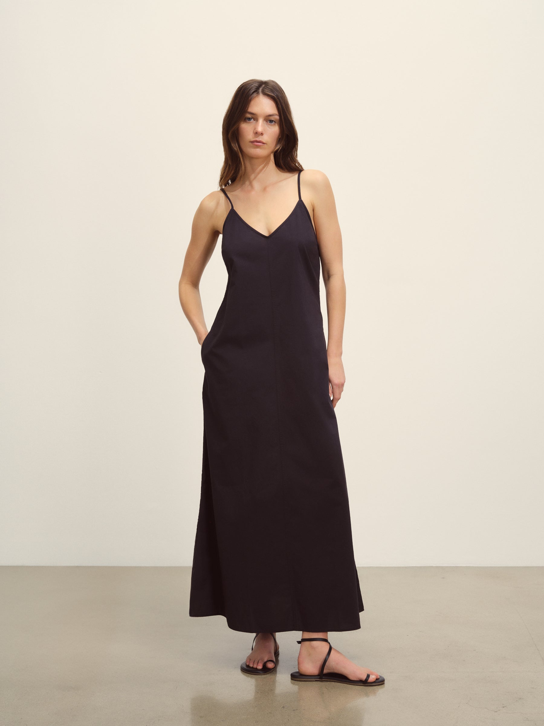 Black Mainstay Cotton Slip Dress - Image 2