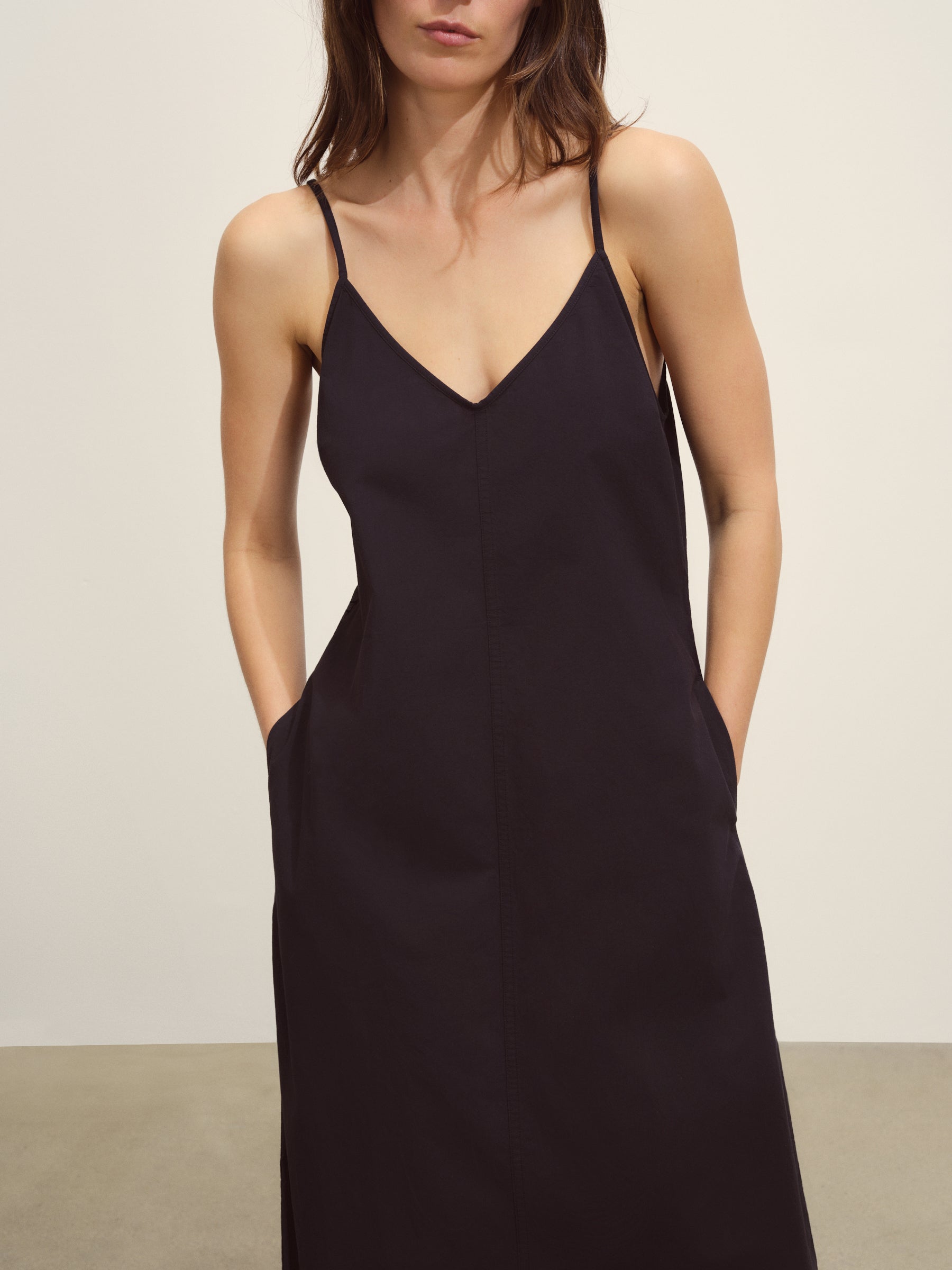 Black Mainstay Cotton Slip Dress - Image 3