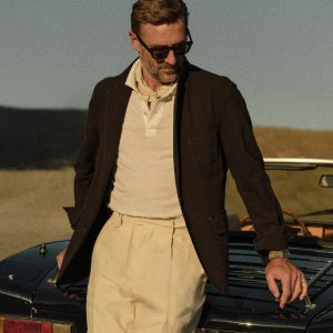 White Japanese Cool Cashmere Knit Polo