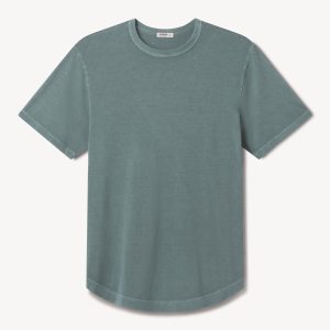 Dusk Blue Venice Wash Pima Curved Hem Tee