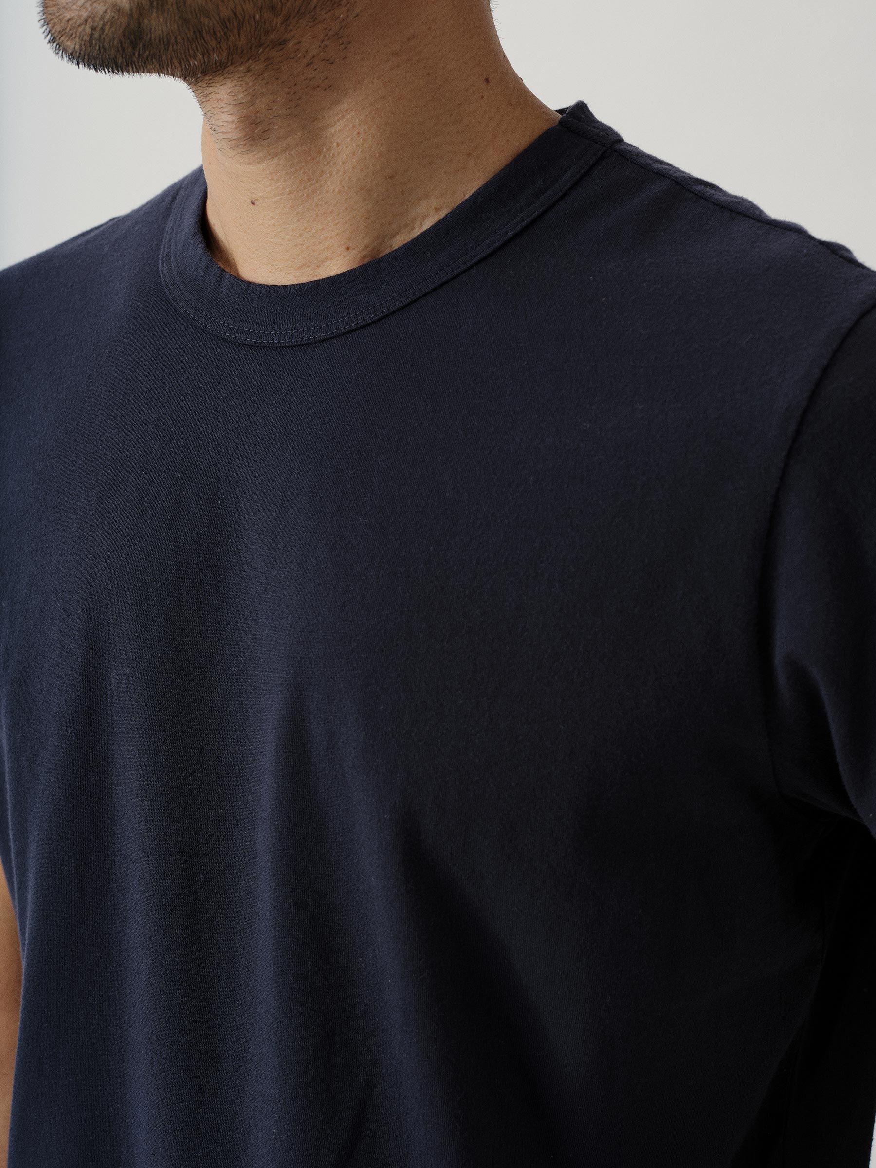 Dress Navy Pima Curved Hem Tee - Image 4