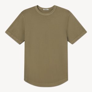 Washed Sandalwood Pima Curved Hem Tee