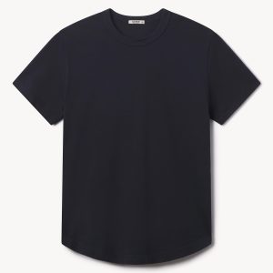 Dress Navy Pima Curved Hem Tee