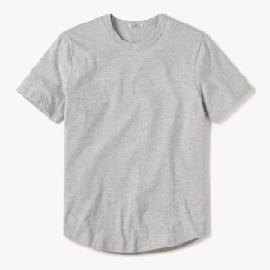 Heather Grey Pima Curved Hem Tee