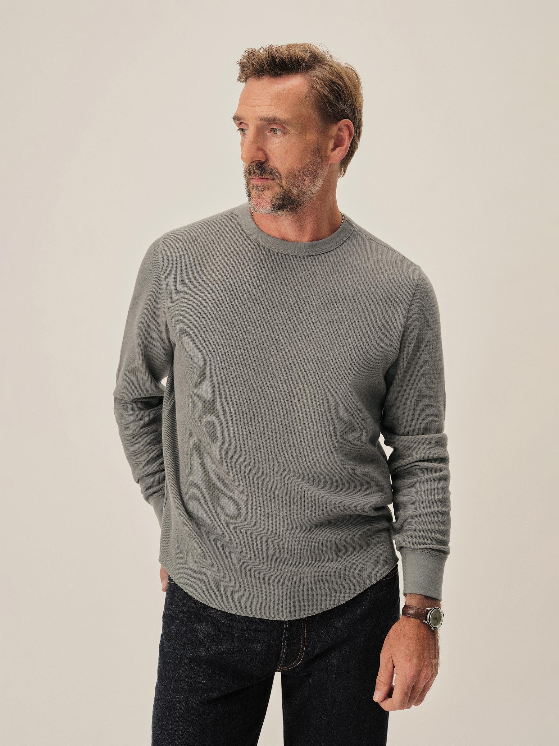 Seafoam Grey Vintage Thermal Surplus Tee - Image 2