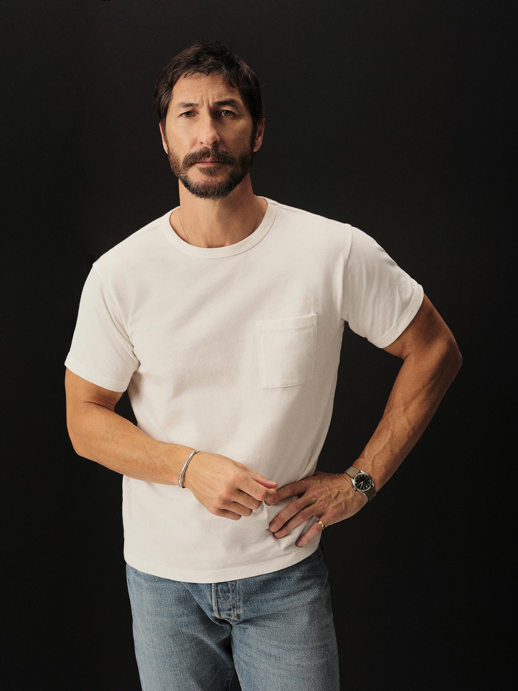 White Toughknit Pocket Tee - Image 2