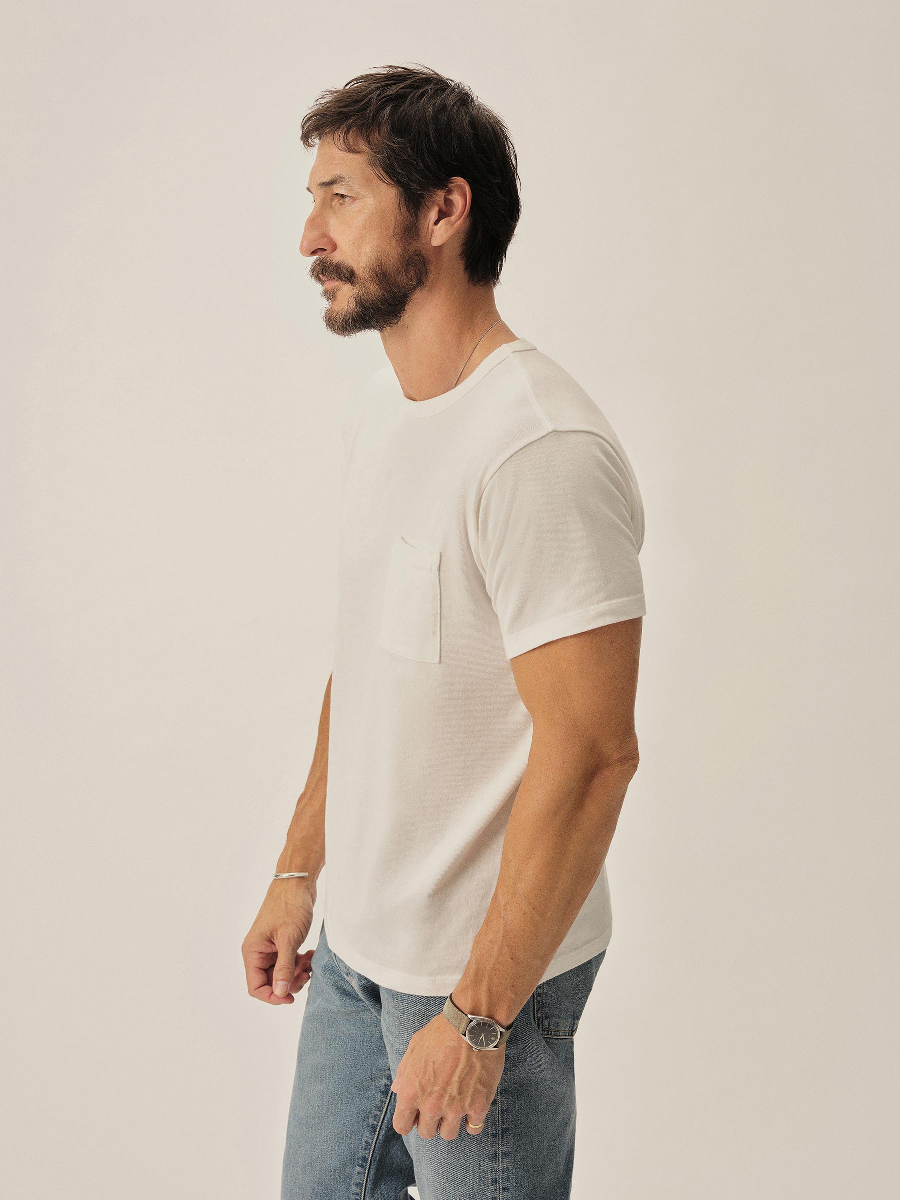 White Toughknit Pocket Tee - Image 4