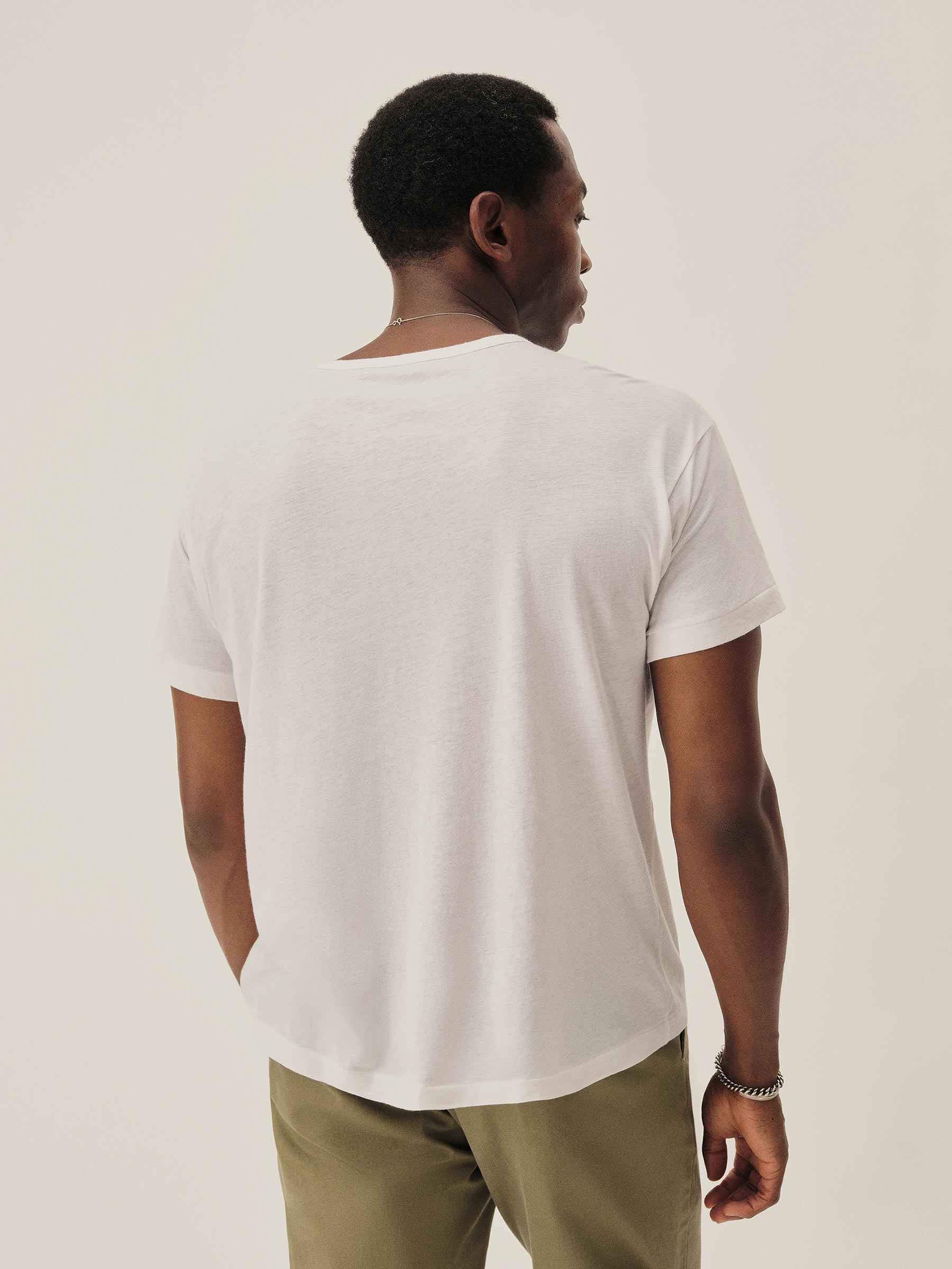 White Japanese De-Luxe Cotton Linen Knit Tee - Image 5