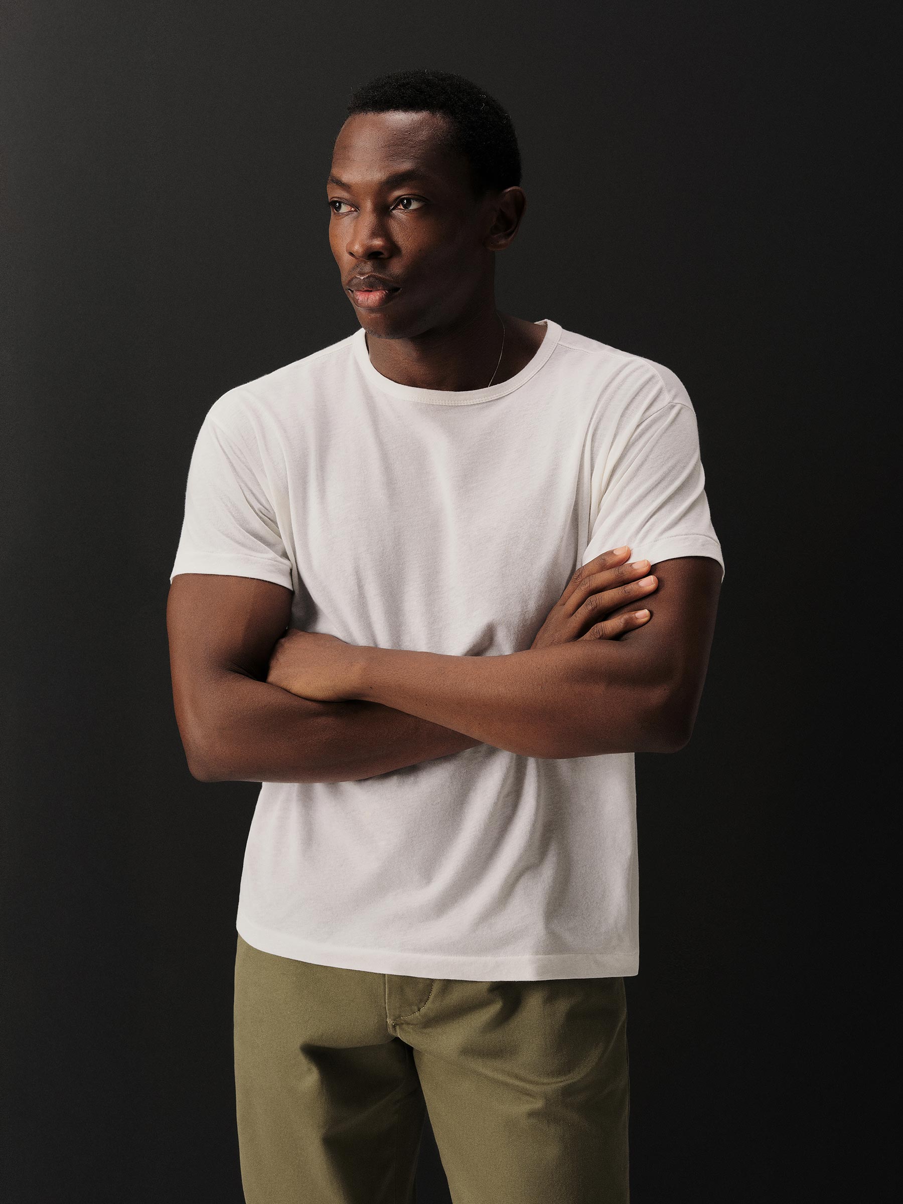 White Japanese De-Luxe Cotton Linen Knit Tee - Image 2