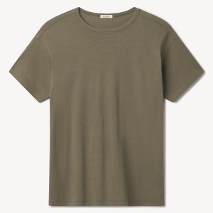 Dry Olive Japanese De-Luxe Cotton Linen Knit Tee