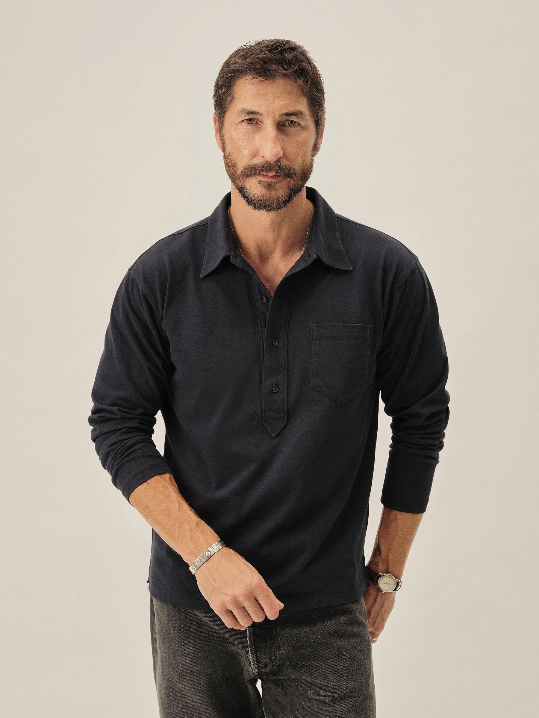 Dress Navy Coolhand Cotton Popover - Image 3