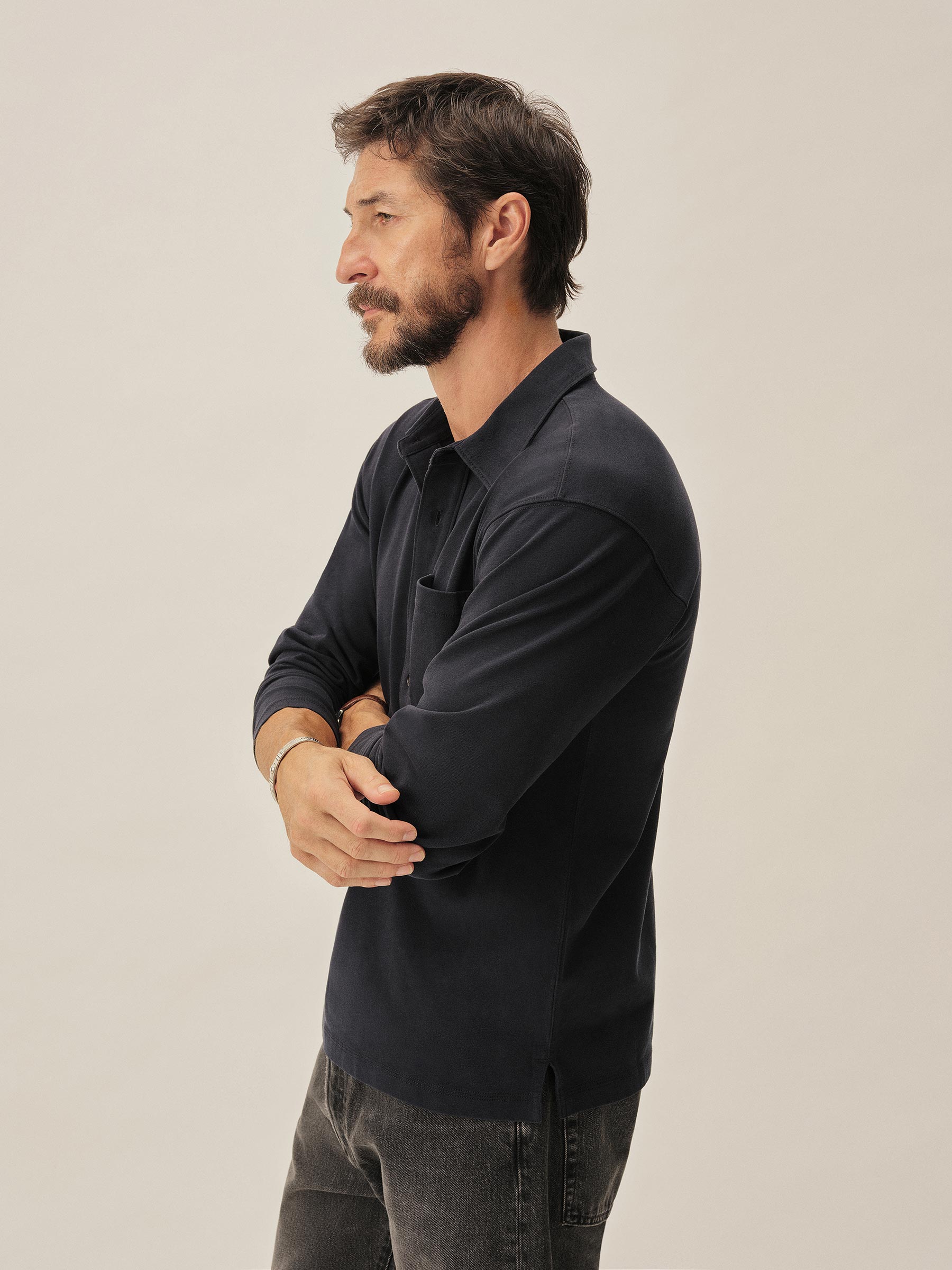 Dress Navy Coolhand Cotton Popover - Image 4