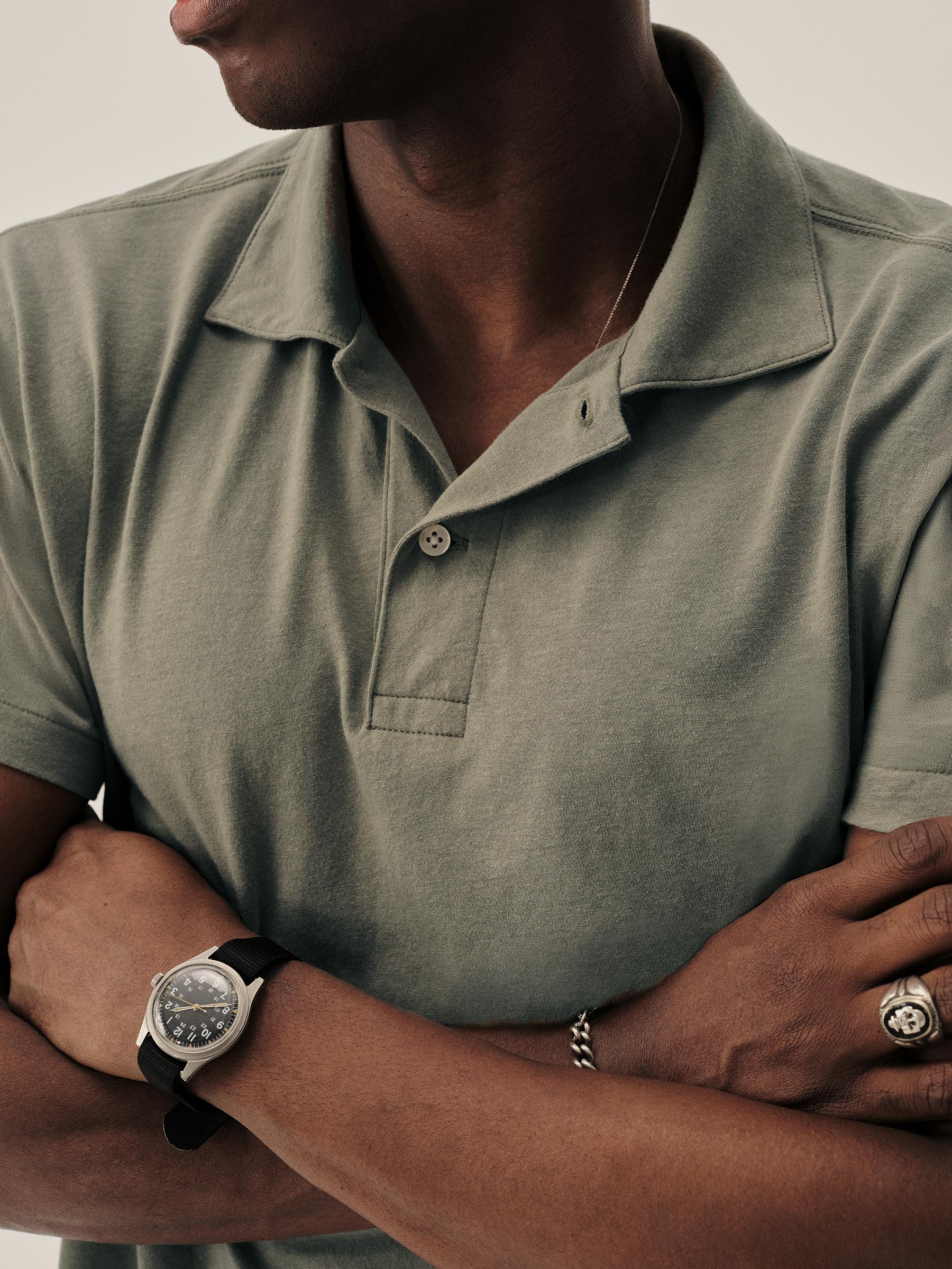 Seagrass Japanese Cool Cashmere Knit Polo - Image 4
