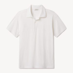 White Japanese De-Luxe Cotton Linen Knit S/S Polo