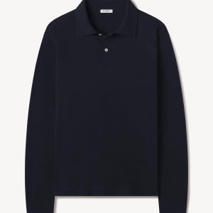 Dress Navy Japanese Cool Cashmere L/S Knit Polo