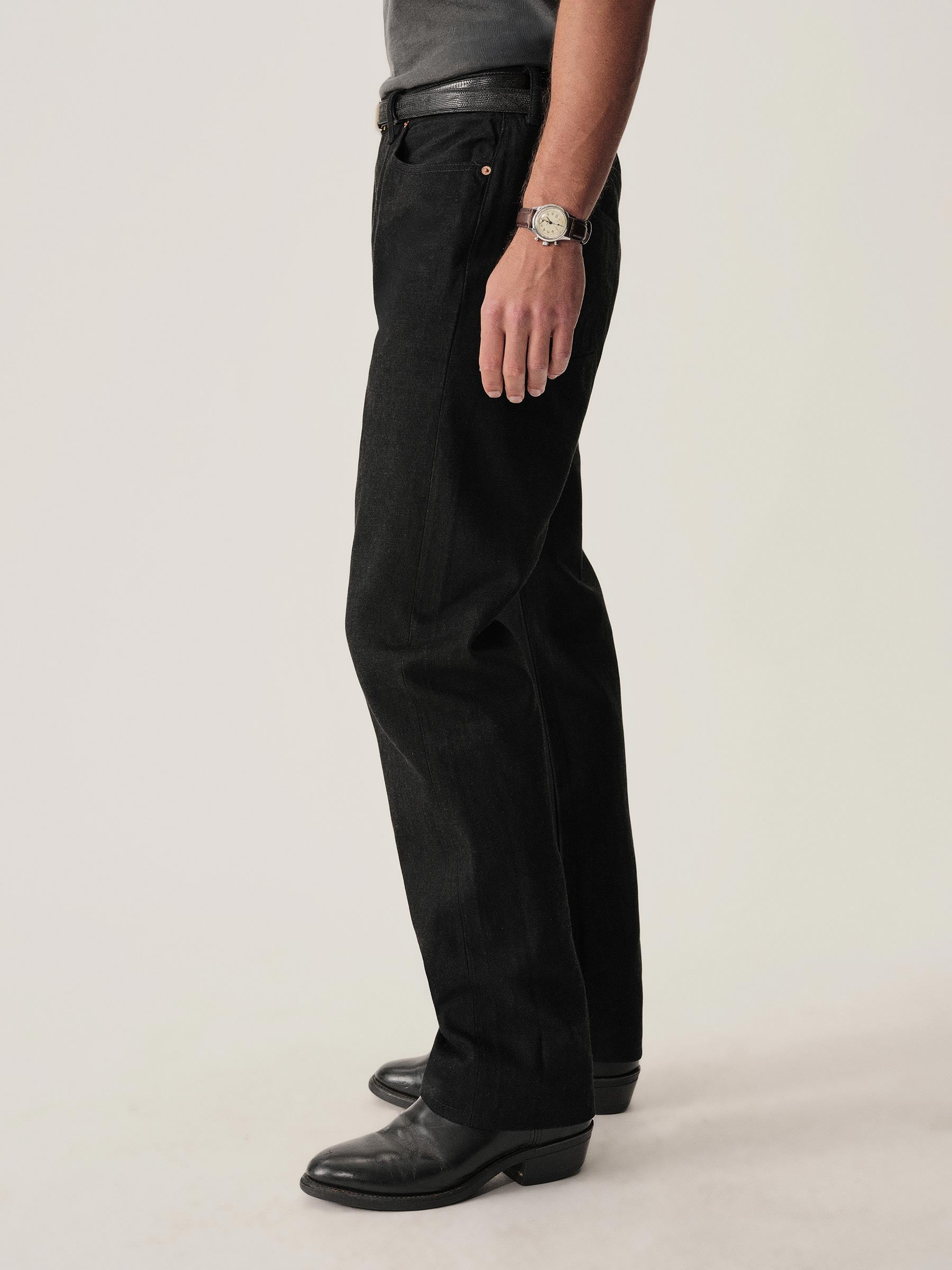 B008 Japanese Loomstate Selvedge Full Saddle Jean - Image 3