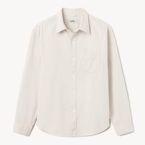 Natural Draped Twill One Pocket Shirt