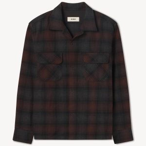Grey Rust Plaid North Coast Camp Shirt