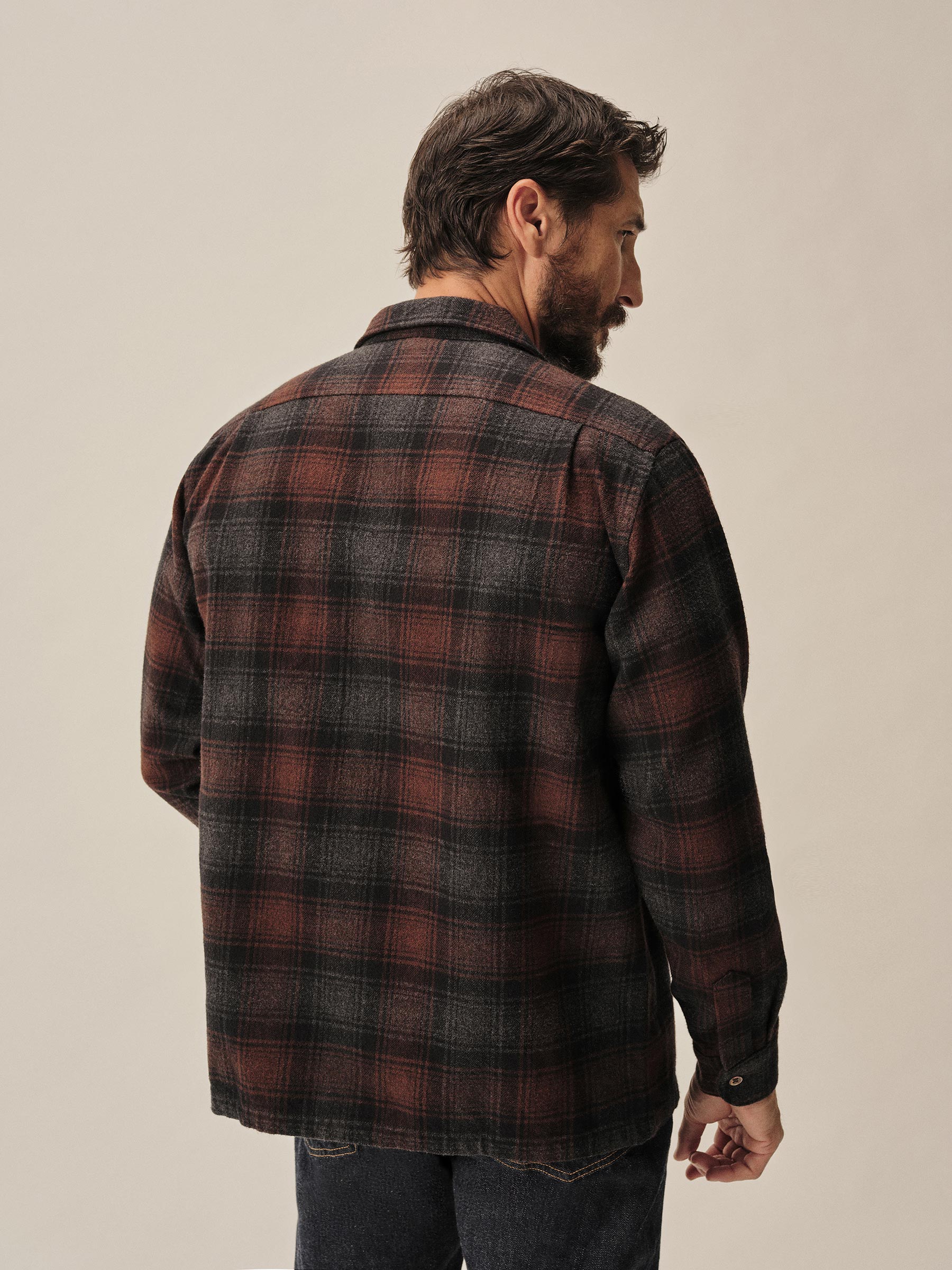 Grey Rust Plaid North Coast Camp Shirt - Image 6