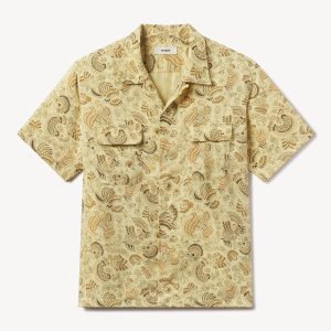 Sand Dune Draped Linen Deuce Coupe Camp Shirt