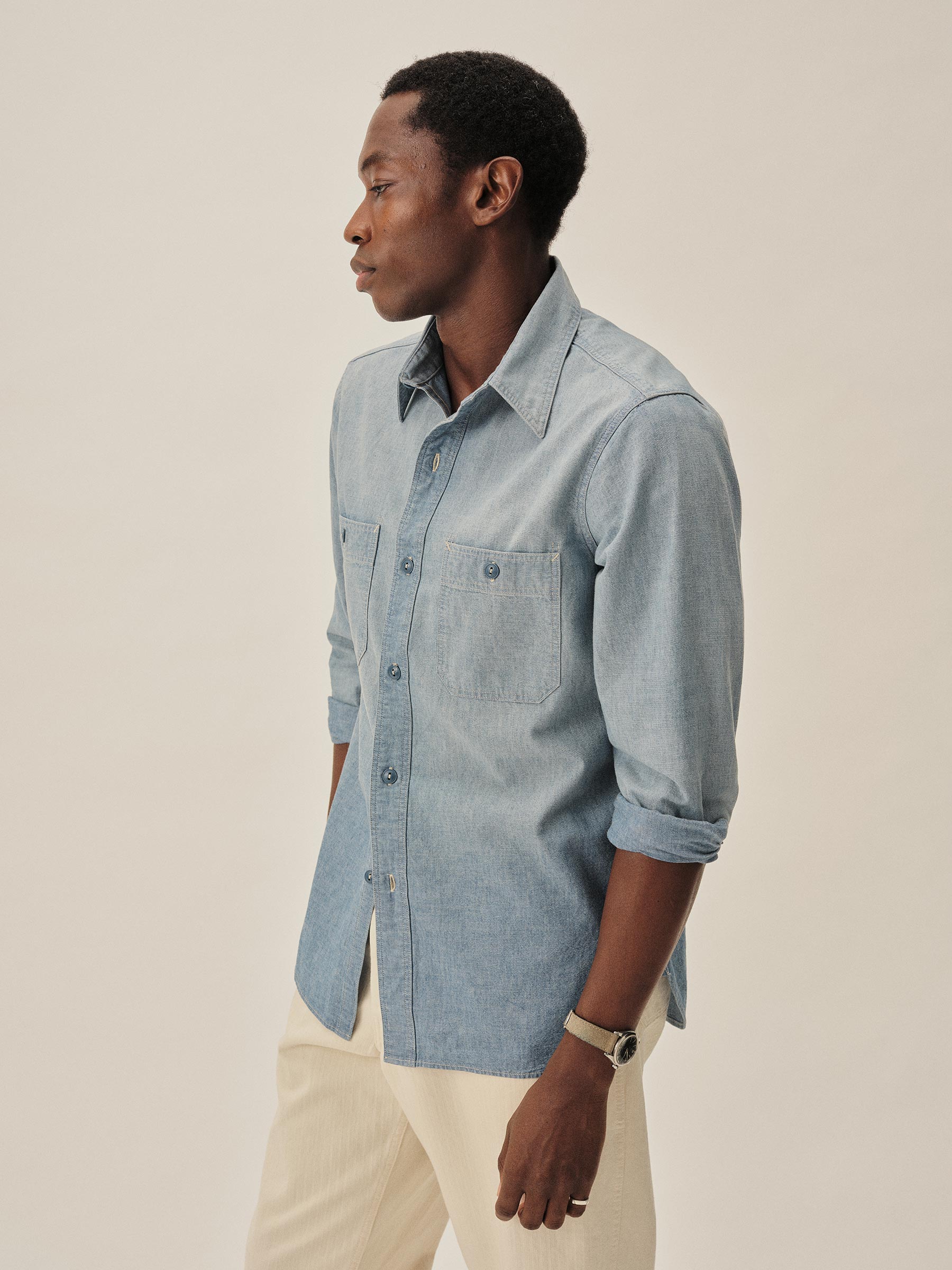 L046 Japanese Chambray Station Shirt - Image 5