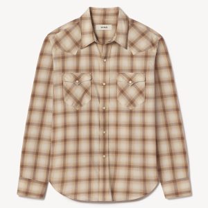 Brown Plaid Ombre Palomino Western Shirt