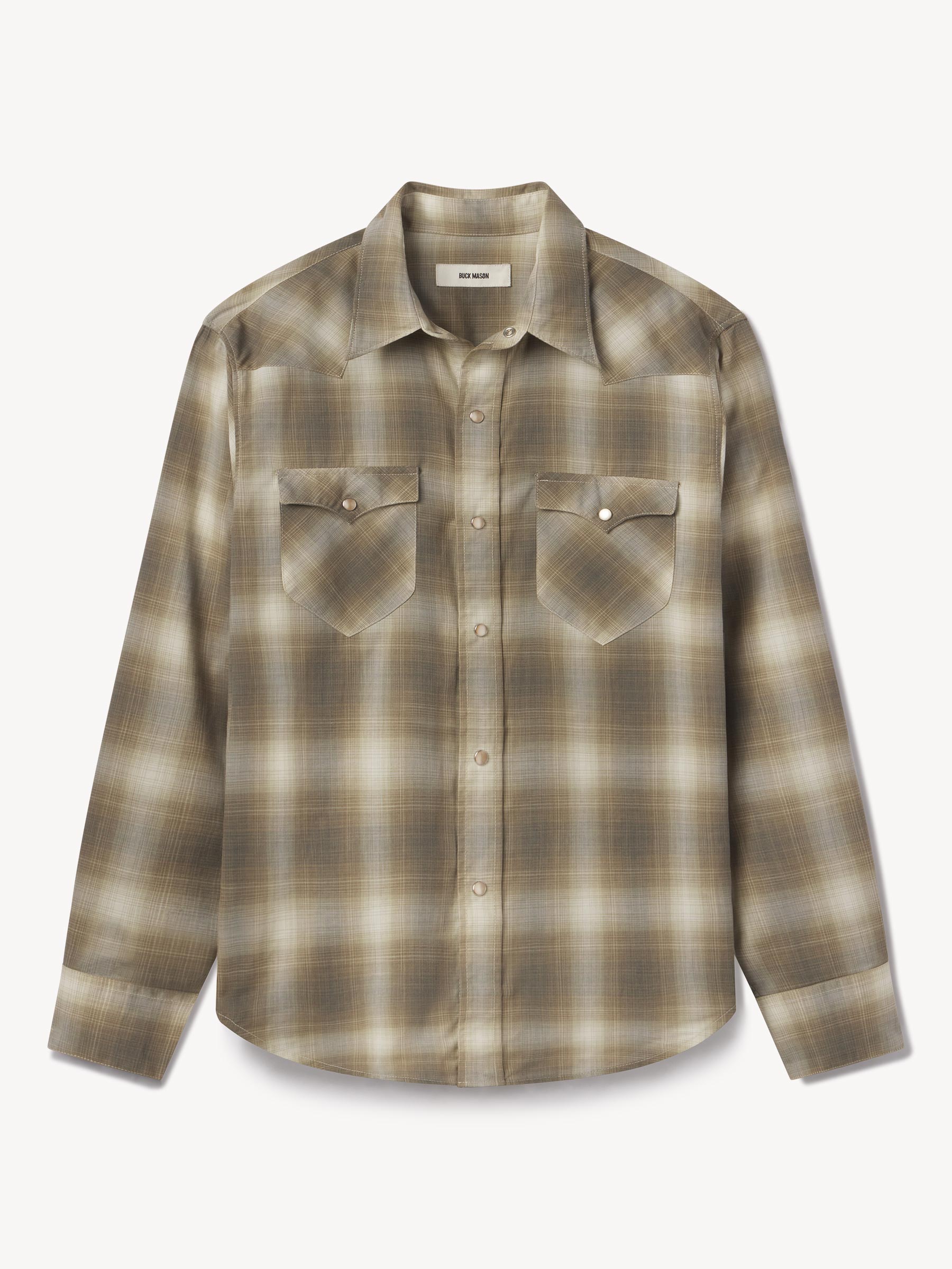 Sage Brush Shadow Plaid Palomino Western Shirt - Image 2