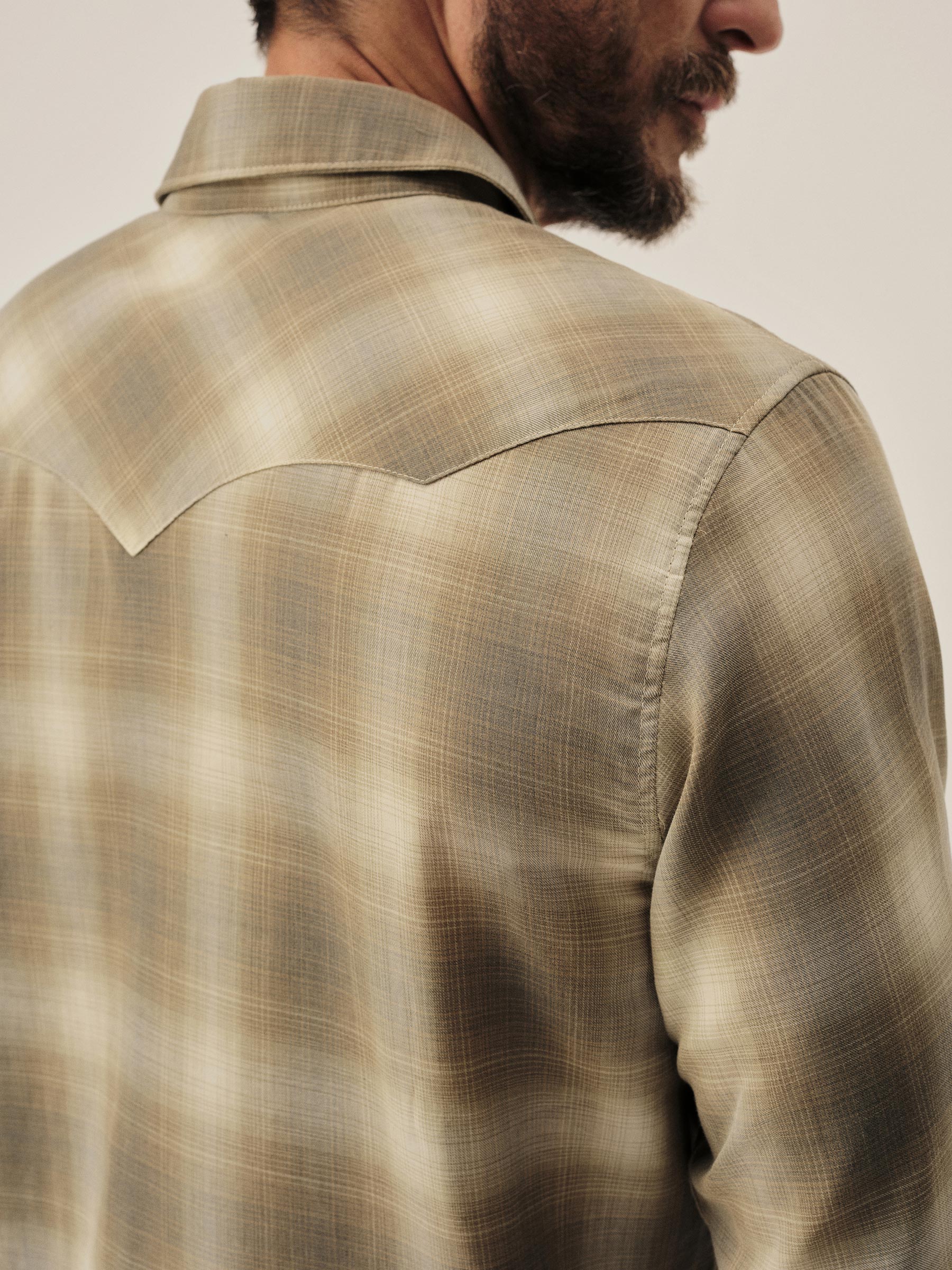 Sage Brush Shadow Plaid Palomino Western Shirt - Image 6