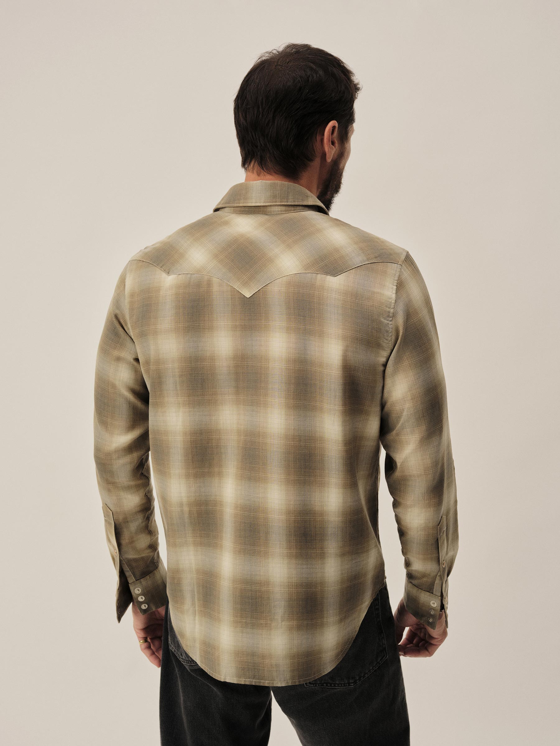 Sage Brush Shadow Plaid Palomino Western Shirt - Image 7