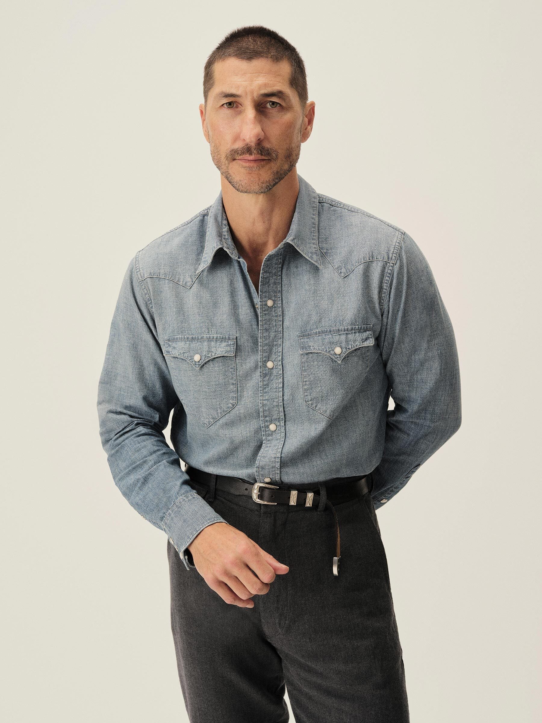 M046 Japanese Chambray Western Shirt - Image 4