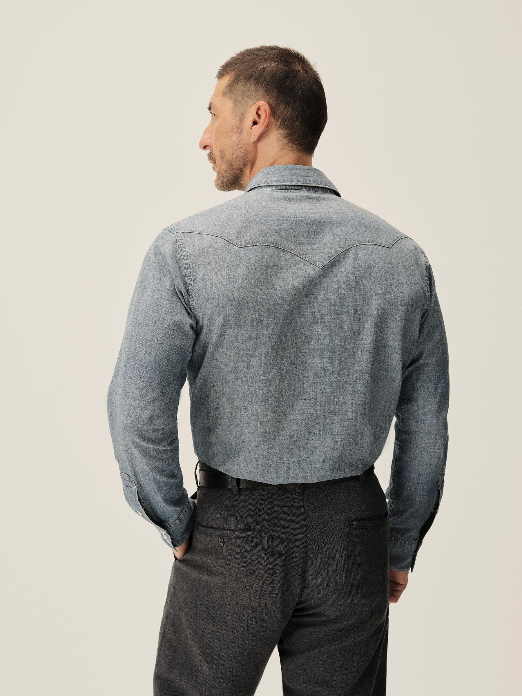 M046 Japanese Chambray Western Shirt - Image 6