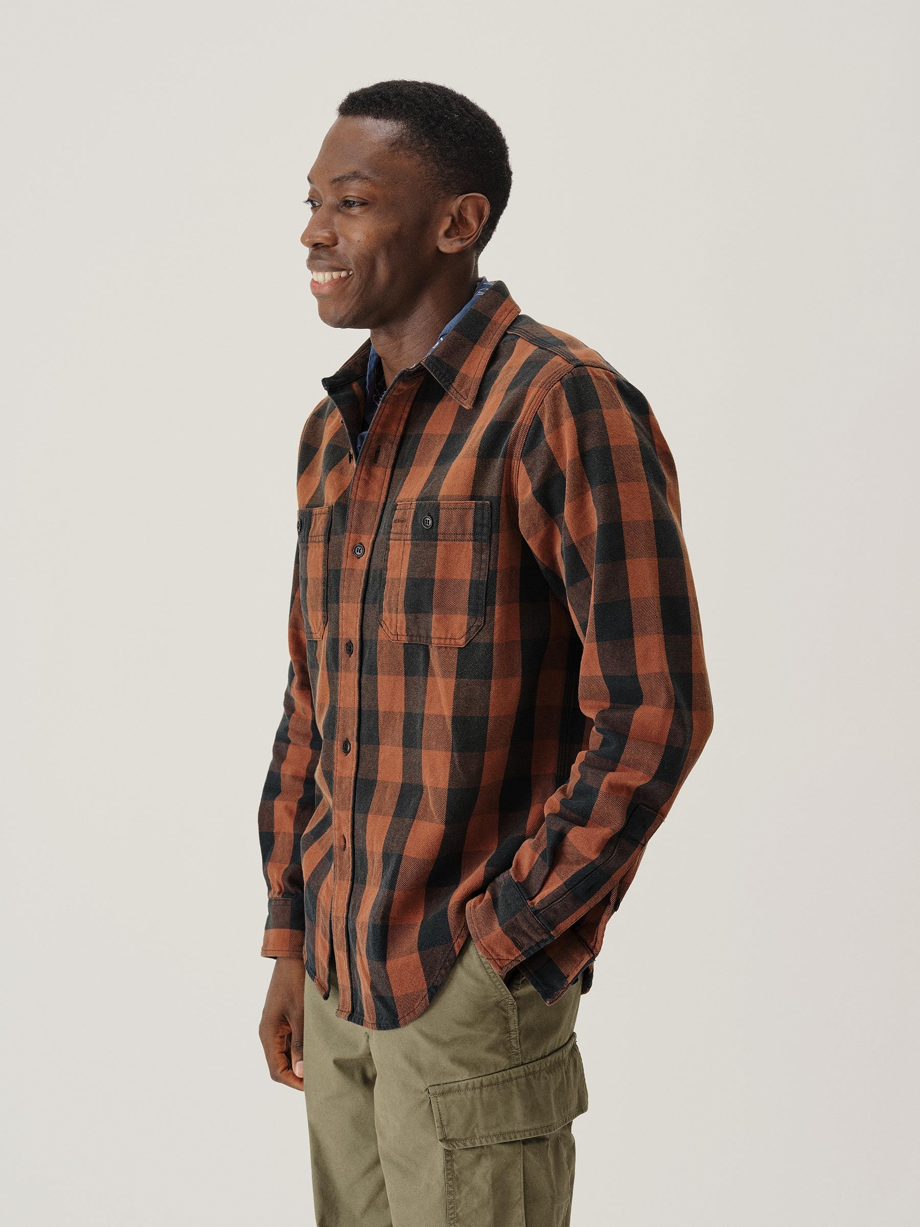 Sequoia Plaid Craftsman Flannel 2 Pocket Station Shirt - Image 4