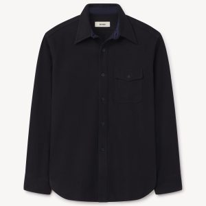Dark Navy Felted Flannel Cpo Shirt