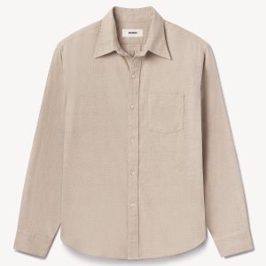 Oatmeal Heather Nailhead Pacific Twill Flannel Bd Shirt