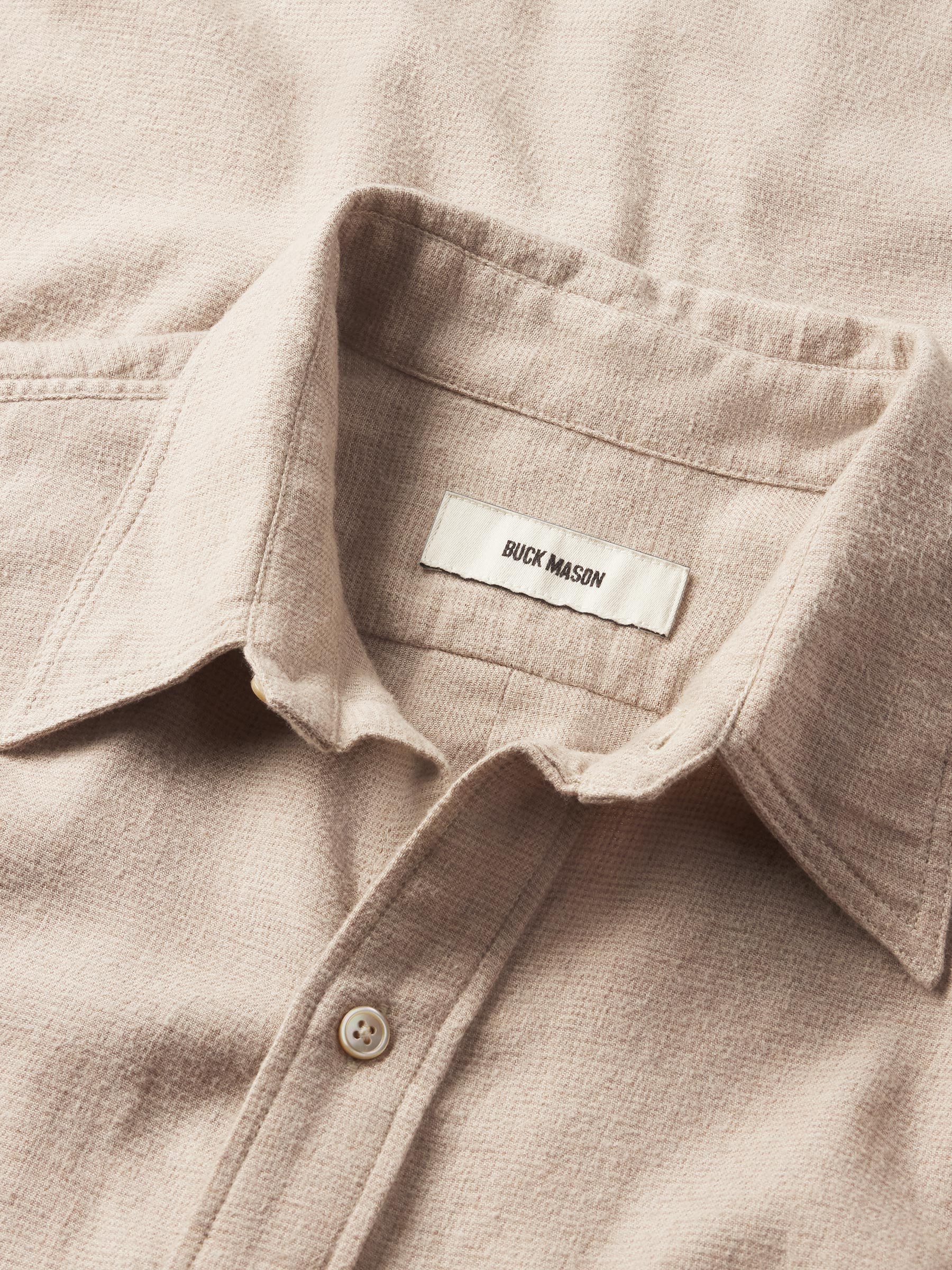 Oatmeal Heather Nailhead Pacific Twill Flannel Bd Shirt - Image 5