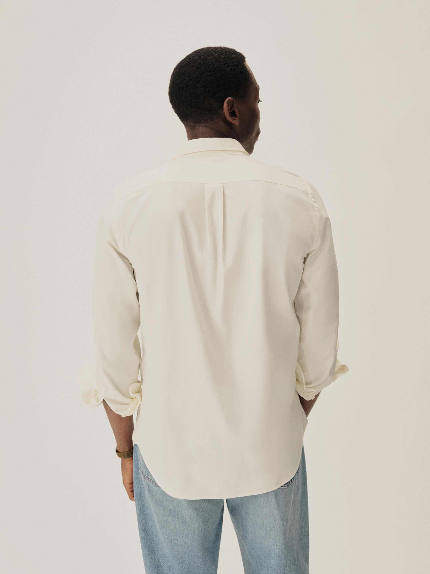 Natural Draped Twill One Pocket Shirt - Image 6