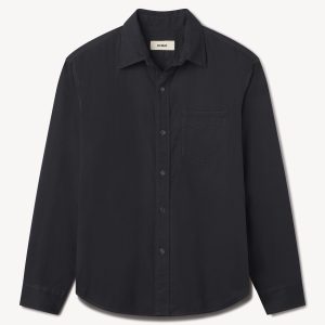 Dress Navy Draped Twill One Pocket Shirt