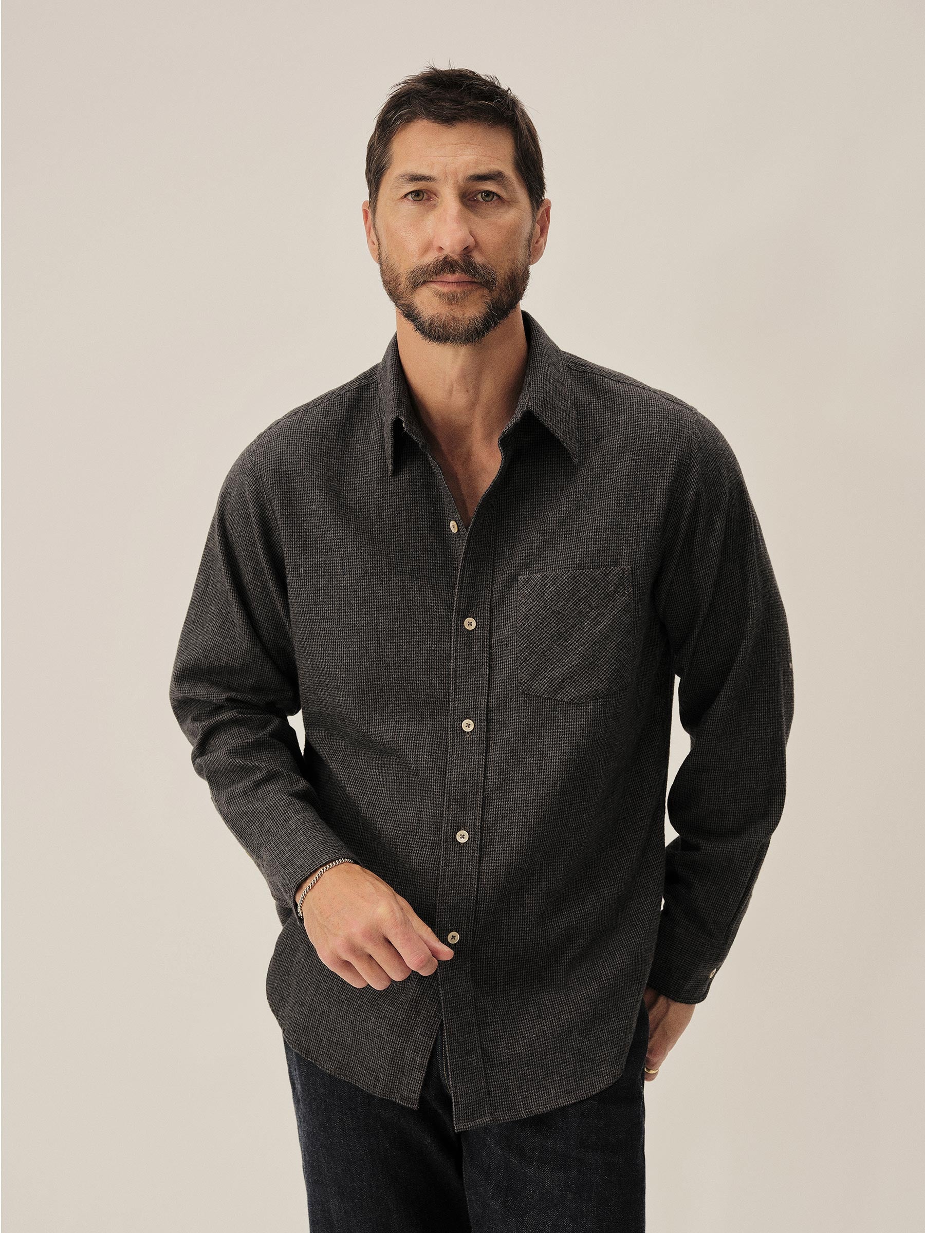 Charcoal Chainmail Check Pacific Twill Flannel Bd Shirt - Image 3