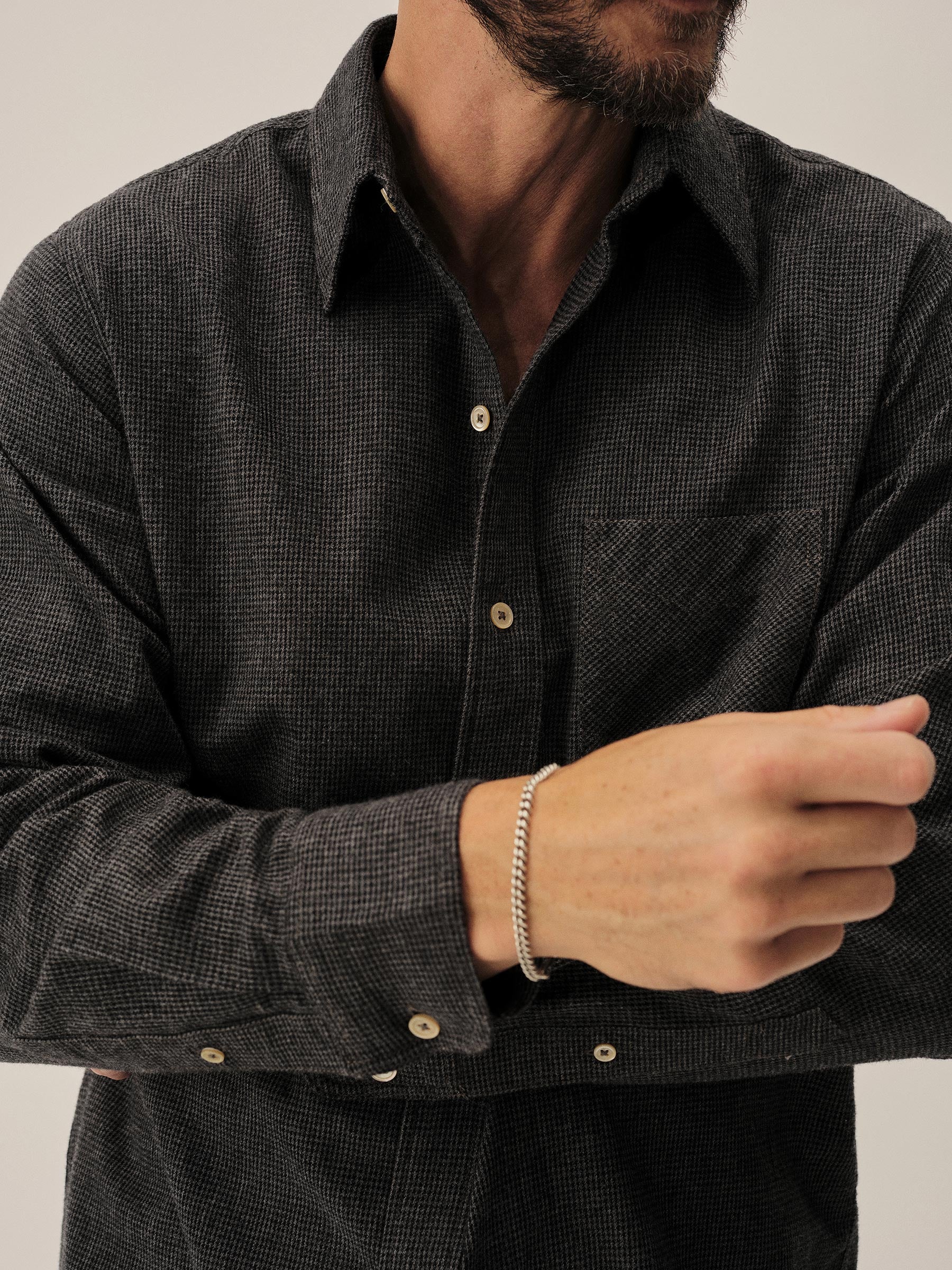 Charcoal Chainmail Check Pacific Twill Flannel Bd Shirt - Image 5