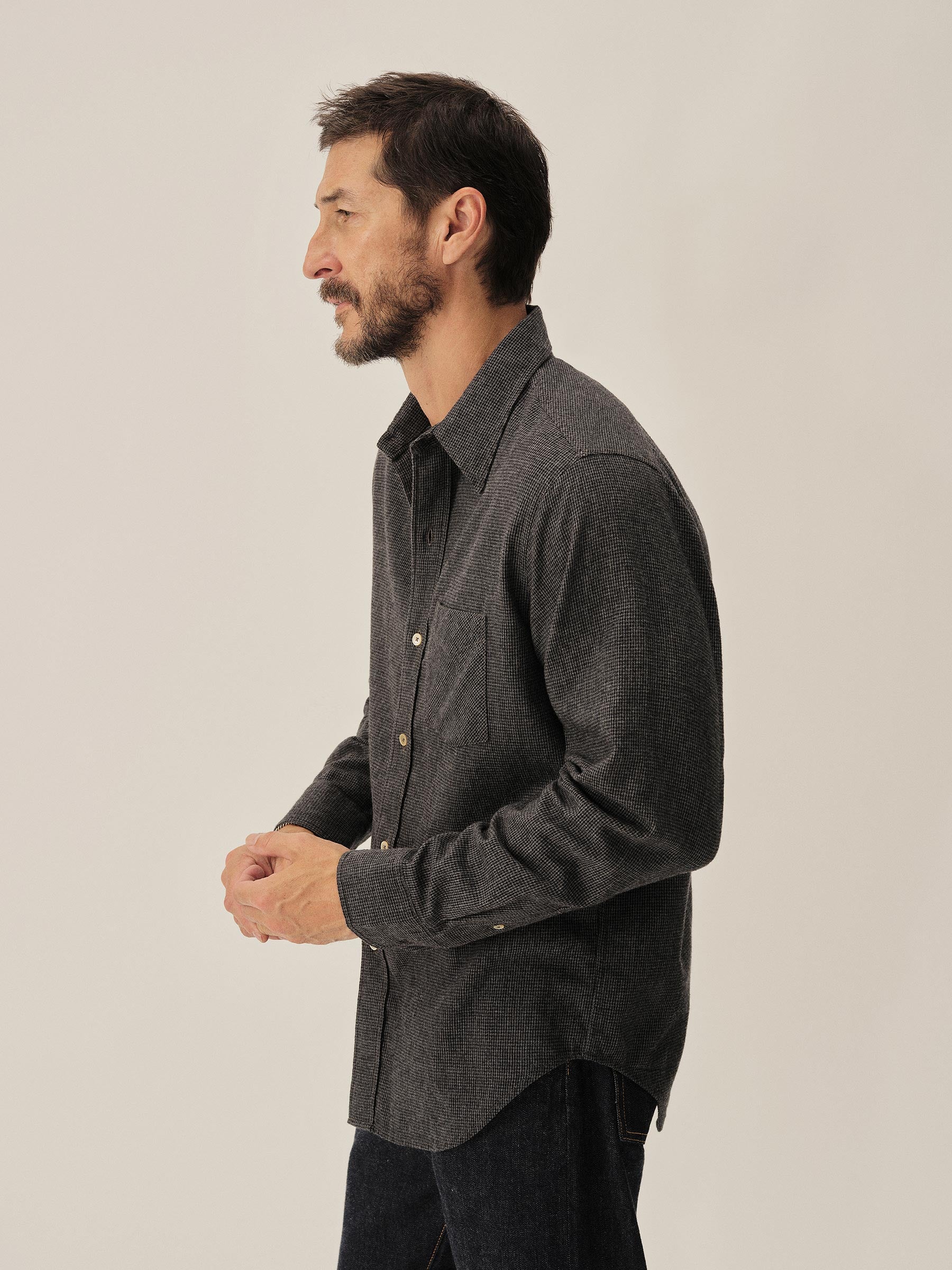 Charcoal Chainmail Check Pacific Twill Flannel Bd Shirt - Image 6