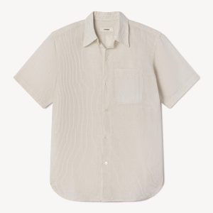 Natural/Khaki Stripe Breeze Cotton Linen S/S Shirt