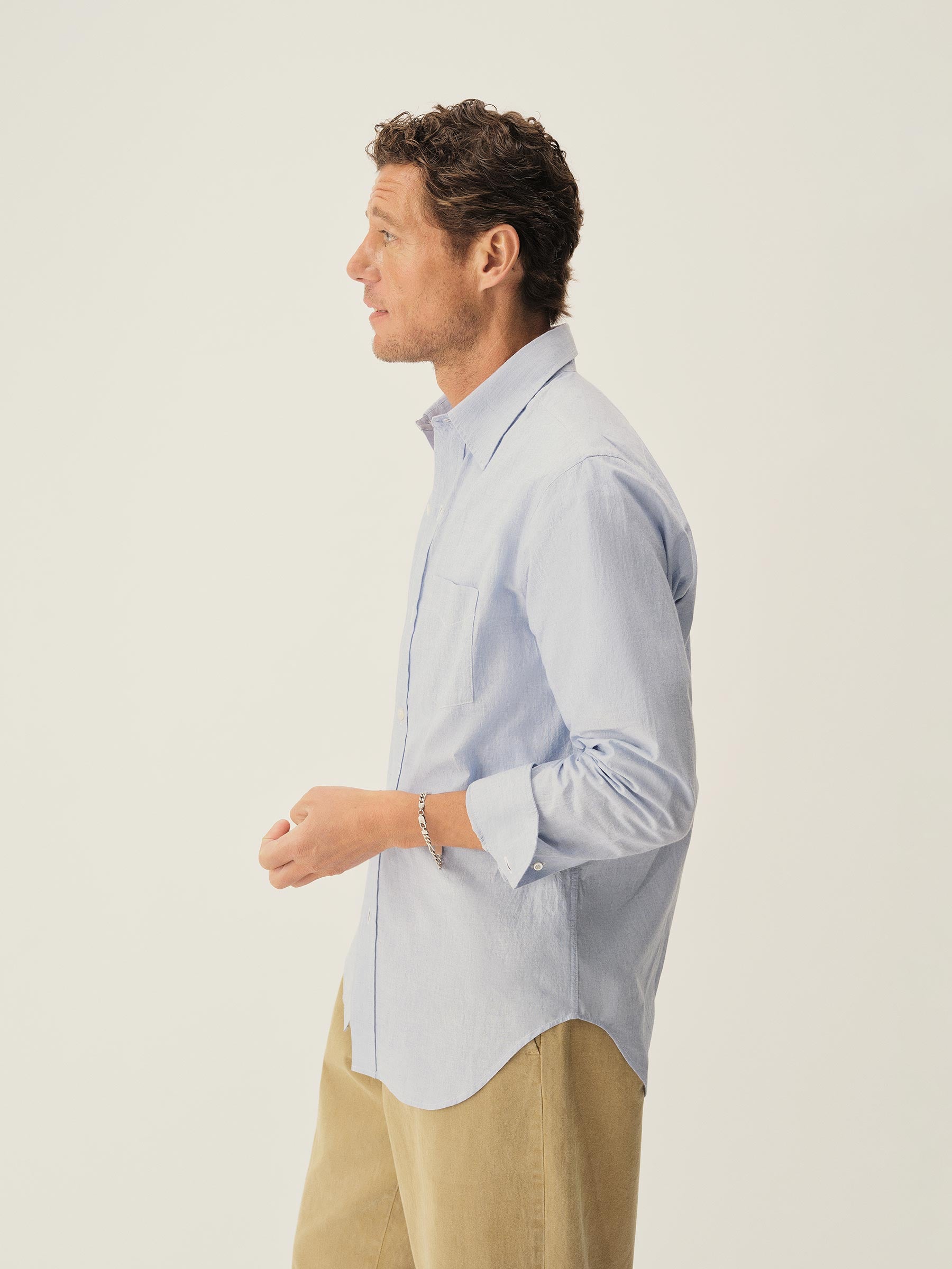 Azure End On End Wornwell One Pocket Shirt - Image 6