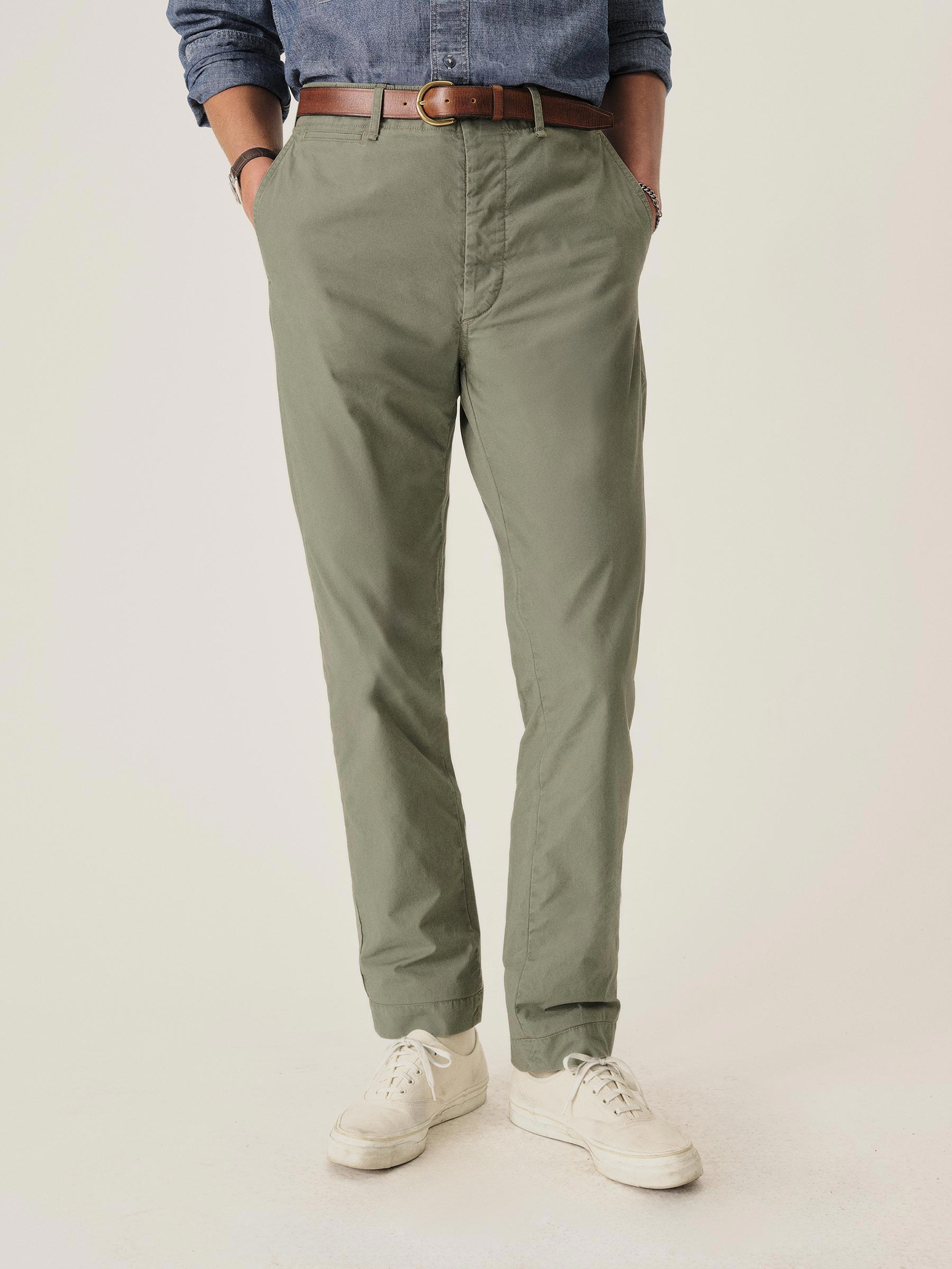 Washed Sage Parachute Poplin Maverick Slim Chino - Image 2