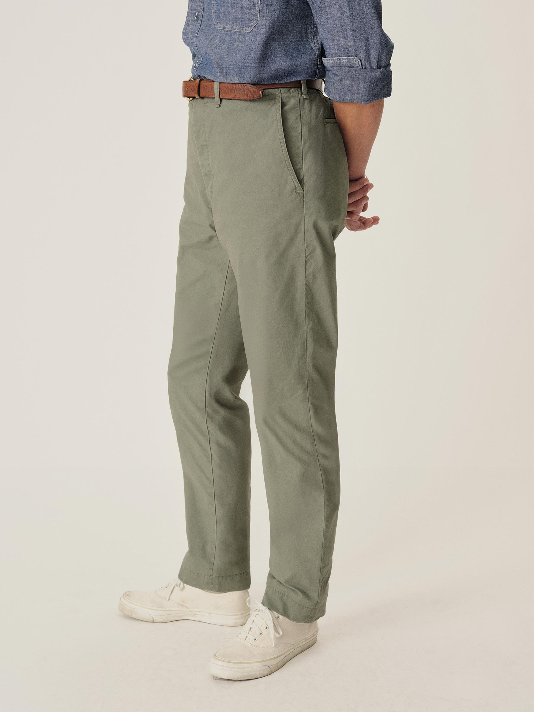 Washed Sage Parachute Poplin Maverick Slim Chino - Image 4