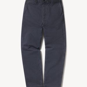 Vintage Navy Herringbone Twill Full Saddle Chino