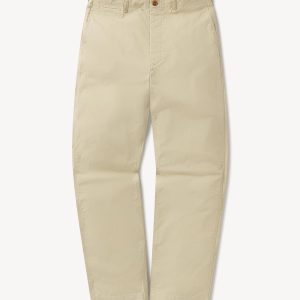 Washed Khaki Parachute Poplin Full Saddle Chino