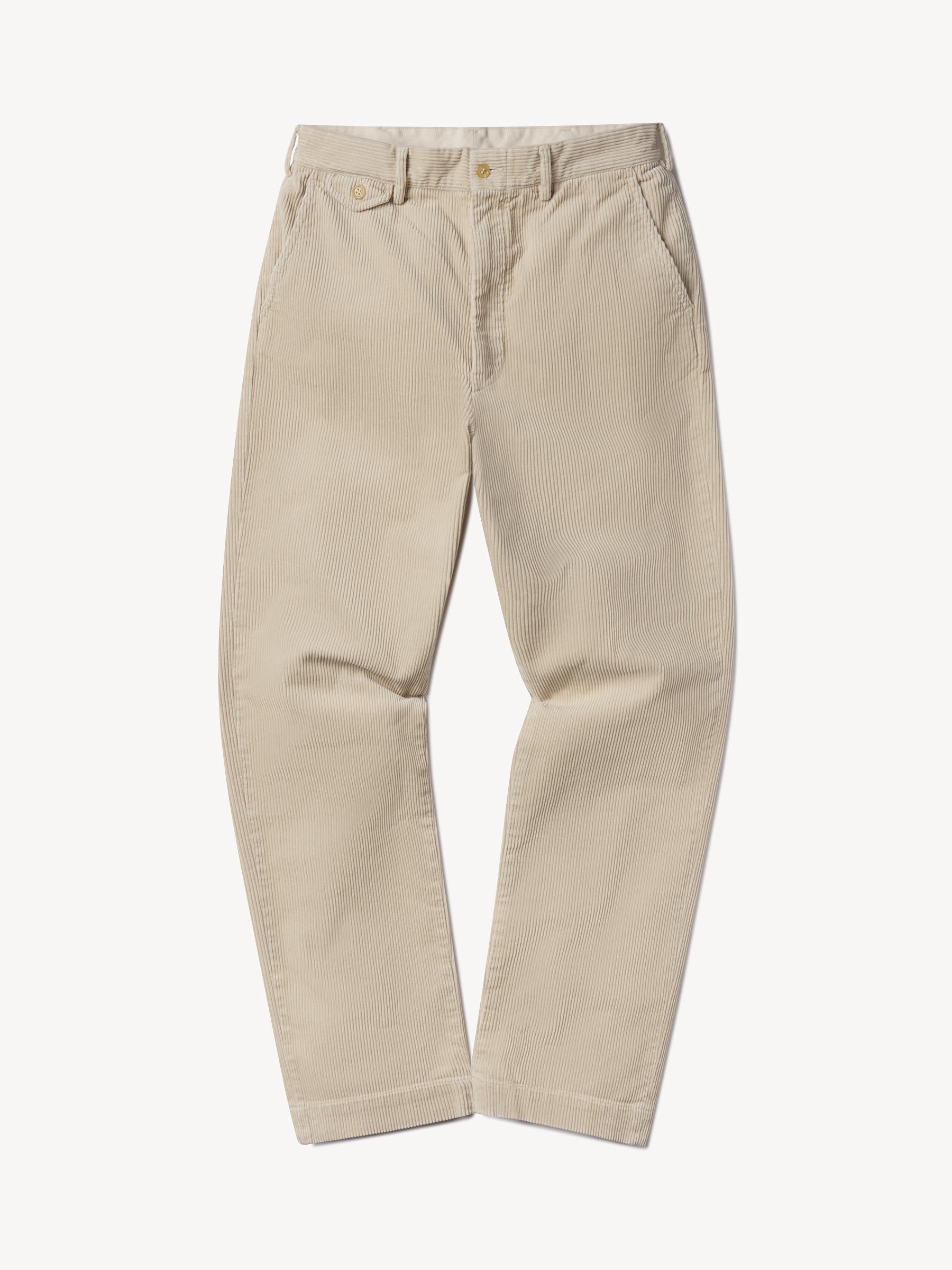 Washed Khaki Chunky Cord Full Saddle Chino - Image 2