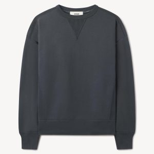 Navy Sunfade Welterweight Double V Crew Sweatshirt